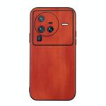 Per Vivo X80 Pro Yellow Cow Texture PU Case telefonico (Brown)