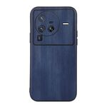 Per Vivo X80 Pro Yellow Cow Texture PU Custodia per telefono (blu)