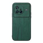 Per Vivo X80 Texture Wood Texture PU Custodia (verde)