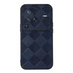 Per Vivo X80 Pro Weave Plaid PU Phone Case (blu)