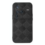 Per Vivo X80 Pro Weave Plaid PU Phone Case (nero)