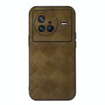 Per Vivo X80 Weave Plaid PU Case (verde)
