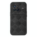 Per Vivo X80 Weave Plaid PU Case (nero)