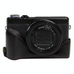 Base per fotocamera in pelle PU con filettatura da 1/4 di pollice per Canon G7 X Mark III / G7 X3 (nero)