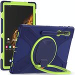 Per Samsung Galaxy Tab S8 Ultra X900 Custodia protettiva in silicone + PC Tablet (blu navy + giallo verde)