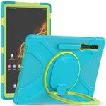 Per Samsung Galaxy Tab S8 Ultra X900 Silicone + PC Tablet Protective Case (azzurro + verde giallo)