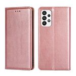 Per Samsung Galaxy A73 5G Custodia per telefono in pelle magnetica a tinta unita con olio lucido (oro rosa)