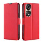 Per Honor 70 Pro/70 Pro+ Custodia per telefono in pelle flip orizzontale con fibbia laterale ultrasottile (rossa)