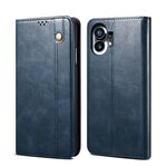 Per il telefono Note 1 Custodia in pelle a vibrazione orizzontale con struttura a cavallo pazzo in cera semplice (blu navy)