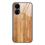 Per Huawei P50 Pro Custodia protettiva in vetro con venature del legno (M03)