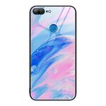 Custodia protettiva per telefono in vetro con motivo marmo per Honor 9 Lite (rosa)