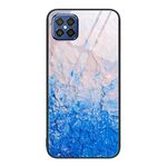 Per Huawei Nova 8 SE Custodia protettiva in vetro con motivo marmorizzato (Onde dell'oceano)