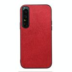 Per Sony Xperia 1 IV Texture Wood Texture PU Custodia (rosso)