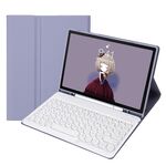 YA610B Candy Color Skin Self Texture KeyCap Tastiera Bluetooth Custodia in pelle per Samsung Galaxy Tab S6 Lite 10.4 pollici SM-P610 / SM-P615 (viola)