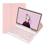 YA08B Candy Color Skin Feel Texture TETTURO KeyCap Bluetooth Case in pelle per tastiera Bluetooth per Samsung Galaxy Tab A8 10.5 2021 SM-X200 / SM-X205 (rosa)