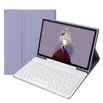 YA700B Candy Color Skin Feel Texture Round KeyCap Bluetooth Case in pelle per tastiera Bluetooth per Samsung Galaxy Tab S8 da 11 pollici SM-X700 / SM-X706 e S7 11 pollici SM-X700 / SM-T875 (Purple)