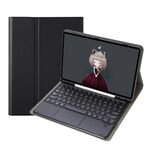 YA610B-A Tensione di texture a agnello Tensione rotonda KeyCap Bluetooth Case in pelle bluetooth con touchpad per Samsung Galaxy Tab S6 Lite 10,4 pollici SM-P610 / SM-P615 (nero)