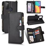 Per Alcatel 1S 2021 / 3L 2021 Litchi Texture Zipper Leather Case (nero)