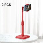 2 PC Desktop Mobile Telefono trasmissione in diretta mobile online stand telescopico pavimento (Lucky Red)