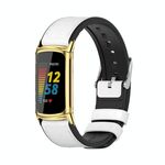 Per Fitbit Charge5 Mijobs TPU + Watch Band (White + Gold)