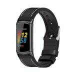 Per Fitbit Charge5 Mijobs TPU + Leather Watch Band (nero)