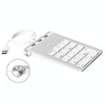18 tasti USB 2.0 Financial Numeric KeyPad Multifunctional Hub Card Reader (Silver Grey)