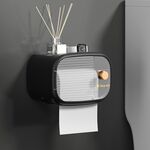 Scatola del tessuto scaffale impermeabile a parete da bagno, colore: strato singolo di moda (nero)