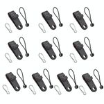 Scept clip a clip a clip per tenda fissa esterna a baldacchino. 10 corde nere+10 fibbie d'argento