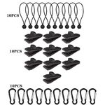 Set di fibbie per clip a clip a tela fissa a telaio antivento 10 clip+10 corde elastiche+10 fibbie nere