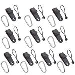 Set di fibbie per clip a clip a tela fissa a telaio antivento 10 clip+10 corde nere+10 aratti veloci d'argento