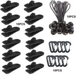 SET CROPA CLIP TENDO FISSATO SET 10 CLIP+10 FORDE POT BIANCHE+10 Black PP Fast Hangings