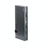 2 in 1 out 4K 60Hz KVM HDMI Switch USB SWLTCH Splitter Box Hub (Grey Silver)