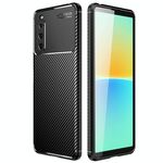 Per Sony Xperia 10 IV Texture in fibra di carbonio TPU Affronta Shock (Black)
