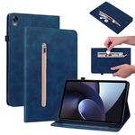 Per Oppo Pad 11 Skin Sent Solid Color Zipper in pelle Canda di cuoio (blu)