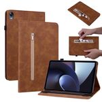 Per Oppo Pad 11 Skin Sent Solid Colore Cinta Zipper Casetto (Brown)