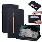 Per Nokia T20 10.4 2021 Spazio di pelle Solido Casetto in pelle con cerniera (nero)