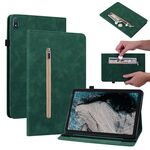 Per Nokia T20 10.4 2021 Spazio di pelle Solido Casetto in pelle con cerniera (verde)