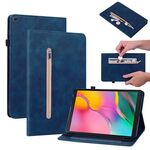 Per Samsung Galaxy Tab una custodia in pelle con cerniera con cerniera a colori solido T510 Feel Skin Skin (blu)