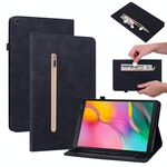 Per Samsung Galaxy Tab una custodia in pelle con cerniera con cerniera a colori solido T510 Feel Skin Skin (Nero)