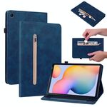 Per Samsung Galaxy Tab S6 Lite SM-P610 Selva della pelle Solido Casetto in pelle intelligente con cerniera (blu)