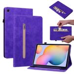 Per Samsung Galaxy Tab S6 Lite SM-P610 Selva della pelle Solido Casetto in pelle intelligente con cerniera (viola)