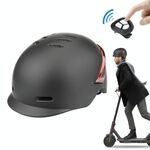 Casco per cucciolo di ciclismo Casco per biciclette Ultralight con telecomando alla luce di avvertimento (nero)
