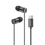 USAMS EP-46 Mini Type-C / USB-C Auricolare in lega di alluminio con chip digitale, lunghezza: 1,2 m (nero)
