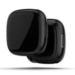 Per Fitbit Versa 4 Copertura completa TPU Electroplating Watch Case (Black)