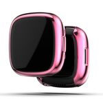Per Fitbit Versa 4 Copertura completa TPU Electroplating Watch Case (Pink)