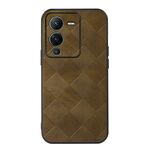 Per Vivo S15 Weave Plaid PU Case (verde)