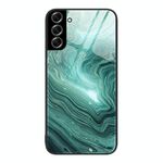 Per Samsung Galaxy S22 + 5G Custodia protettiva in vetro con motivo marmorizzato (onde d'acqua)