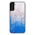 Per Samsung Galaxy S22 + 5G Custodia protettiva in vetro con motivo marmorizzato (Onde oceaniche)