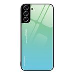 Per Samsung Galaxy S22 + 5G Custodia in vetro a colori sfumati (da verde a ciano)