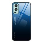 Per OnePlus Nord 2 5G Custodia in vetro a colori sfumati (da blu a nero)